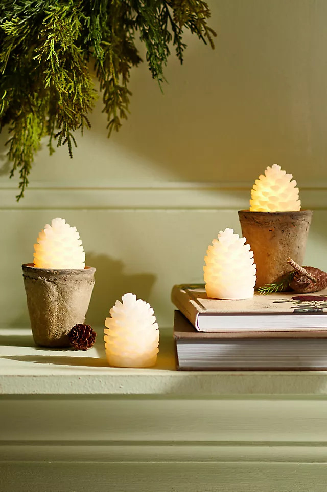 LED Pine Cones, Set of 4 | Anthropologie (US)