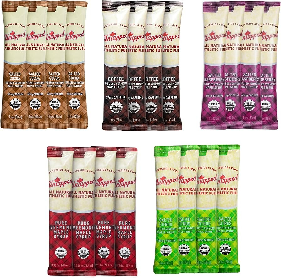 UnTapped Maple Syrup Energy Gels Pack of 20 | 5 All-Natural Flavors Including Coffee, Raspberry, ... | Amazon (US)