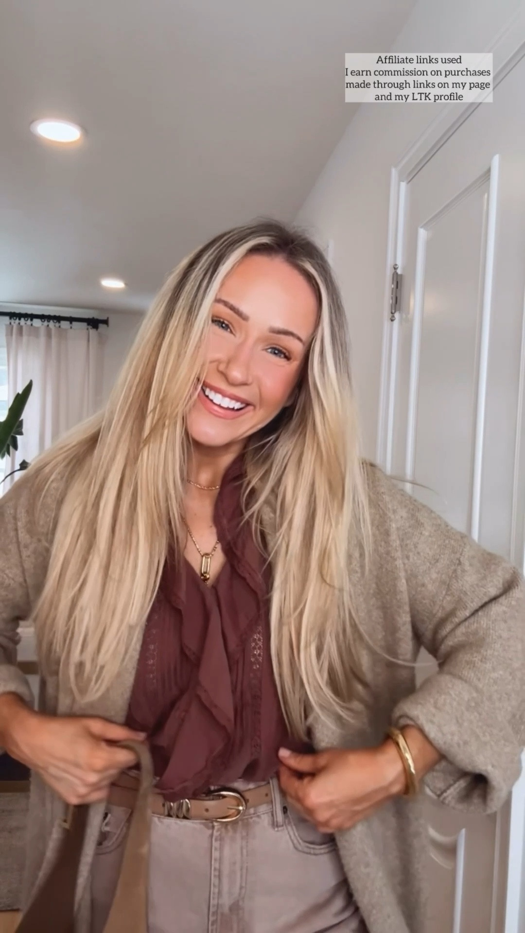 Spring transition outfit

Amazon duster cardigan sweater
Madewell ruffle shirt 
Zara pink jeans barrel leg