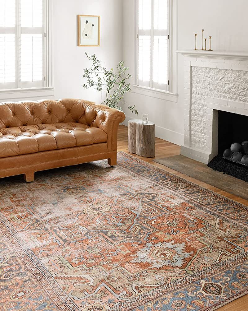 Loloi II Loren Collection LQ-15 Terracotta/Sky 2'-6" x 7'-6" Runner Rug | Amazon (US)