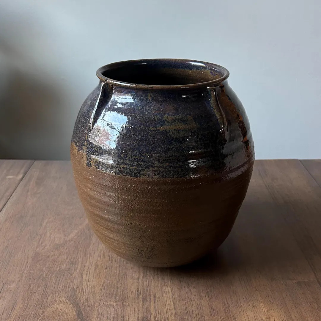 Glazed Earth Tones Handmade Stoneware Vase - Etsy | Etsy (US)