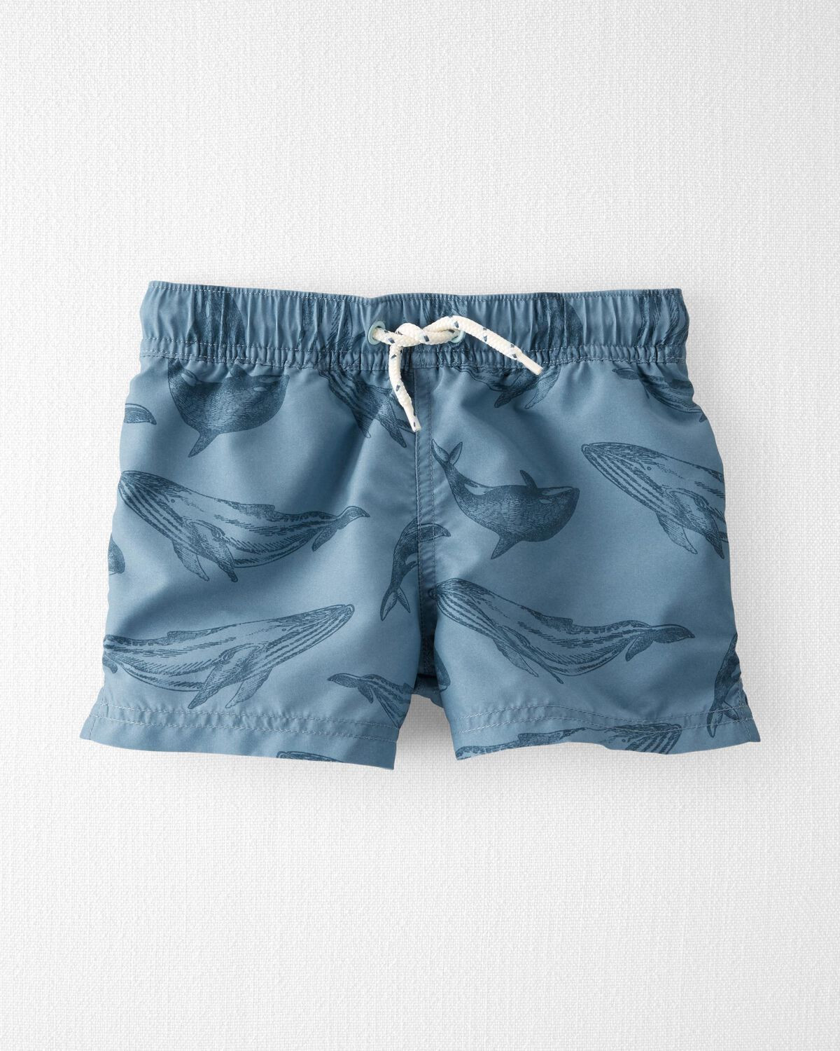 Blue Toddler Whale Print Recycled Swim Trunks | carters.com | Carter's