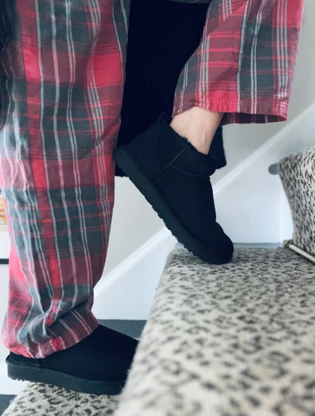Cozy mornings in my Uggs and flannel bottoms❤️these classic ultra mini Uggs sell out so fast so don’t wait - great 🎁 

#LTKfindsunder100 #LTKshoecrush #LTKGiftGuide