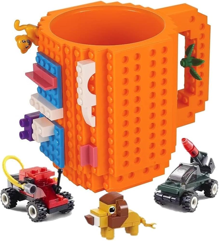 Versatile Build-on Brick Mug,Fun Coffee Mugs Compatible with Lego DIY Building Kit with 3PC of Bl... | Amazon (US)