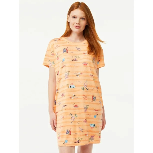 Joyspun Women's Print Sleepshirt with Pockets, Sizes S/M to 2X/3X | Walmart (US)