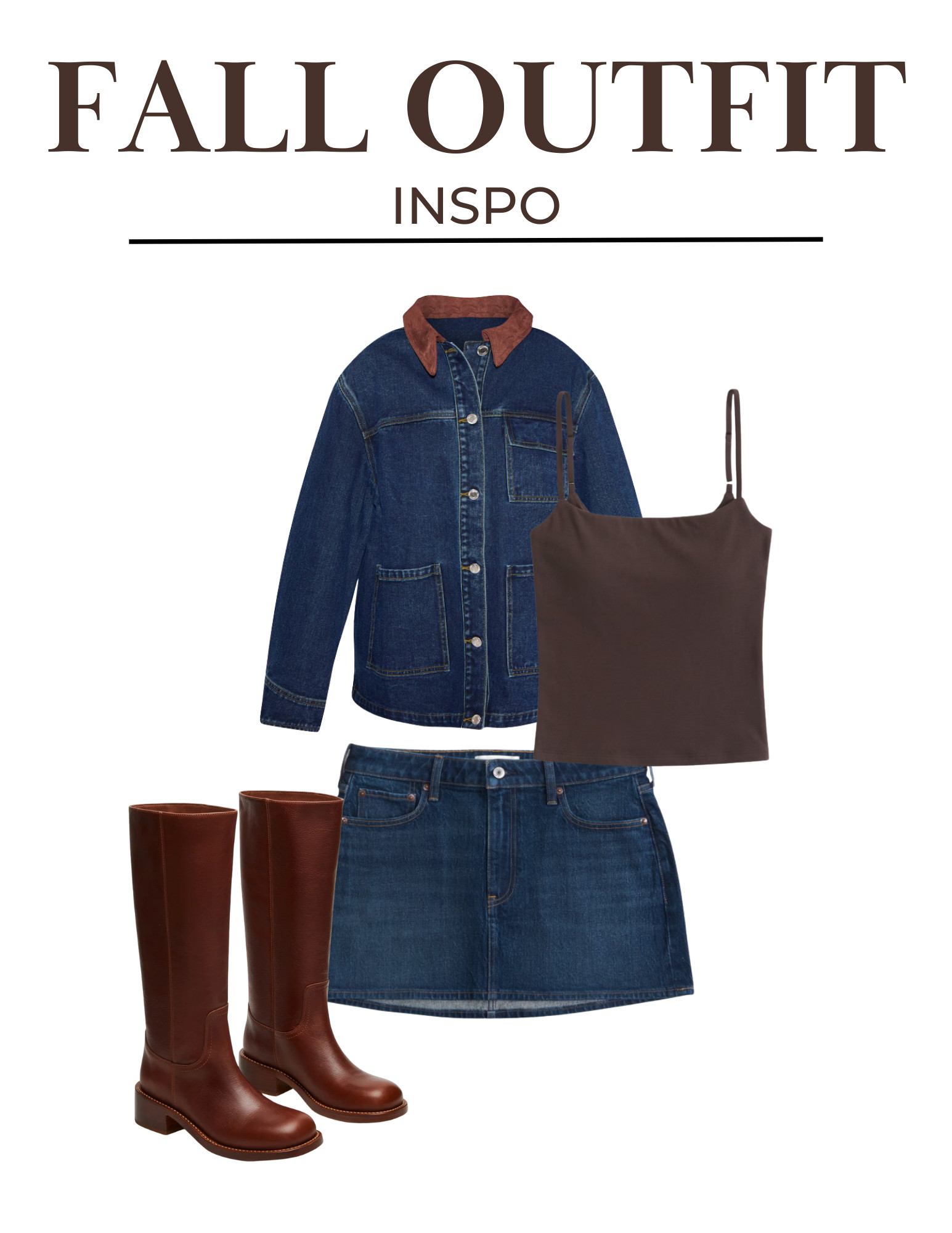 Fall denim outfit inspo!
-denim jacket outfit, denim skirt, brown steve madden boots, cute outfits for fall 2025 

 #LTKSeasonal #LTKFindsUnder100 #LTKStyleTip