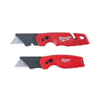Milwaukee FASTBACK Folding Utility Knife and Compact Folding Utility Knife with Blade Storage and... | The Home Depot