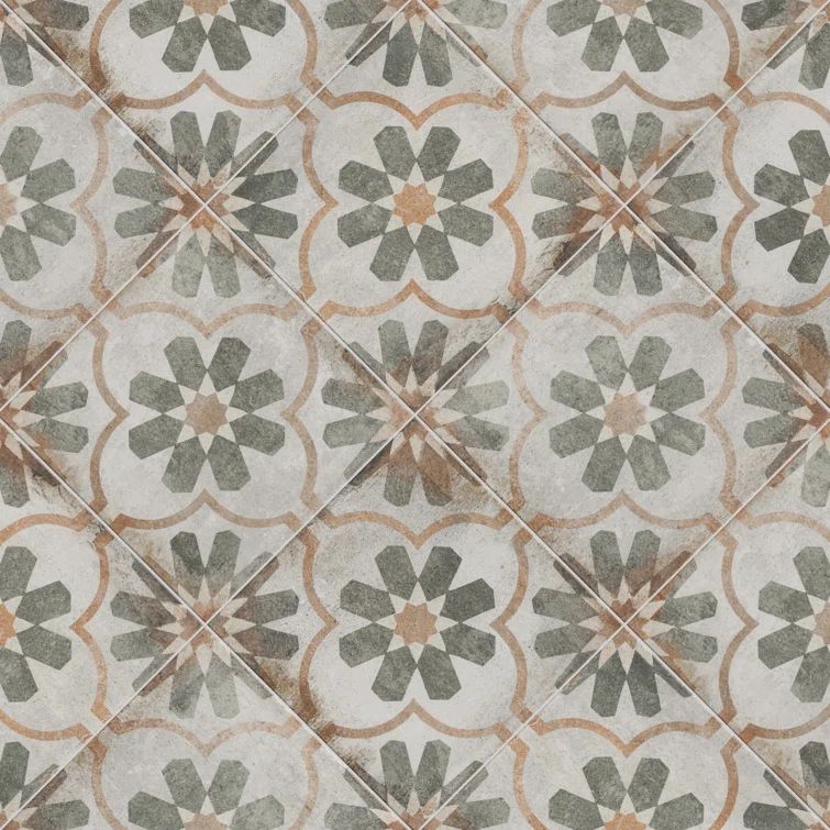 D'Anticatto Decor Florence 9" x 9" Porcelain Patterned Wall & Floor Tile | Wayfair North America