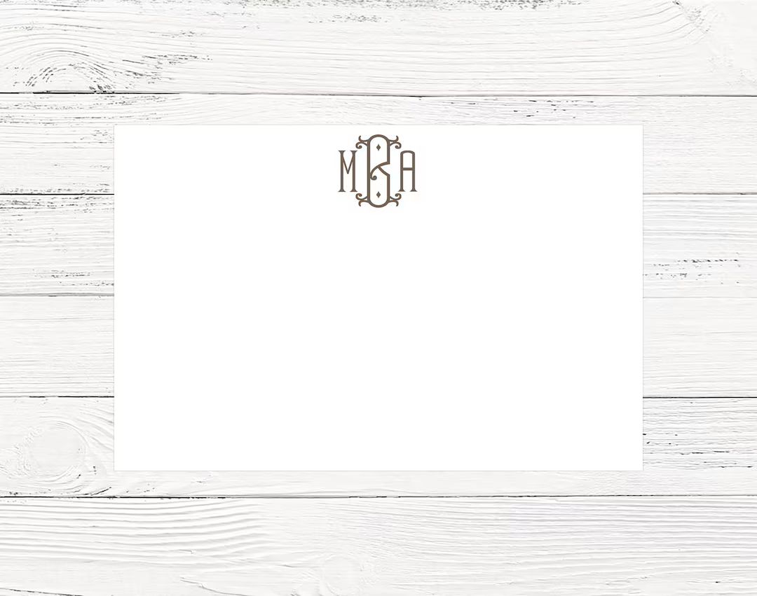 Monogrammed Flat Note Card for Women | Etsy (US)