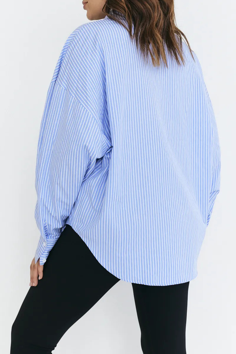 Stripe Oversized Poplin Shirt | In The Style