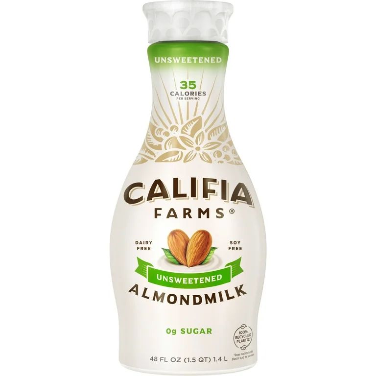 Califia Farms Unsweetened Almond Milk 48 Fluid Ounces - Walmart.com | Walmart (US)
