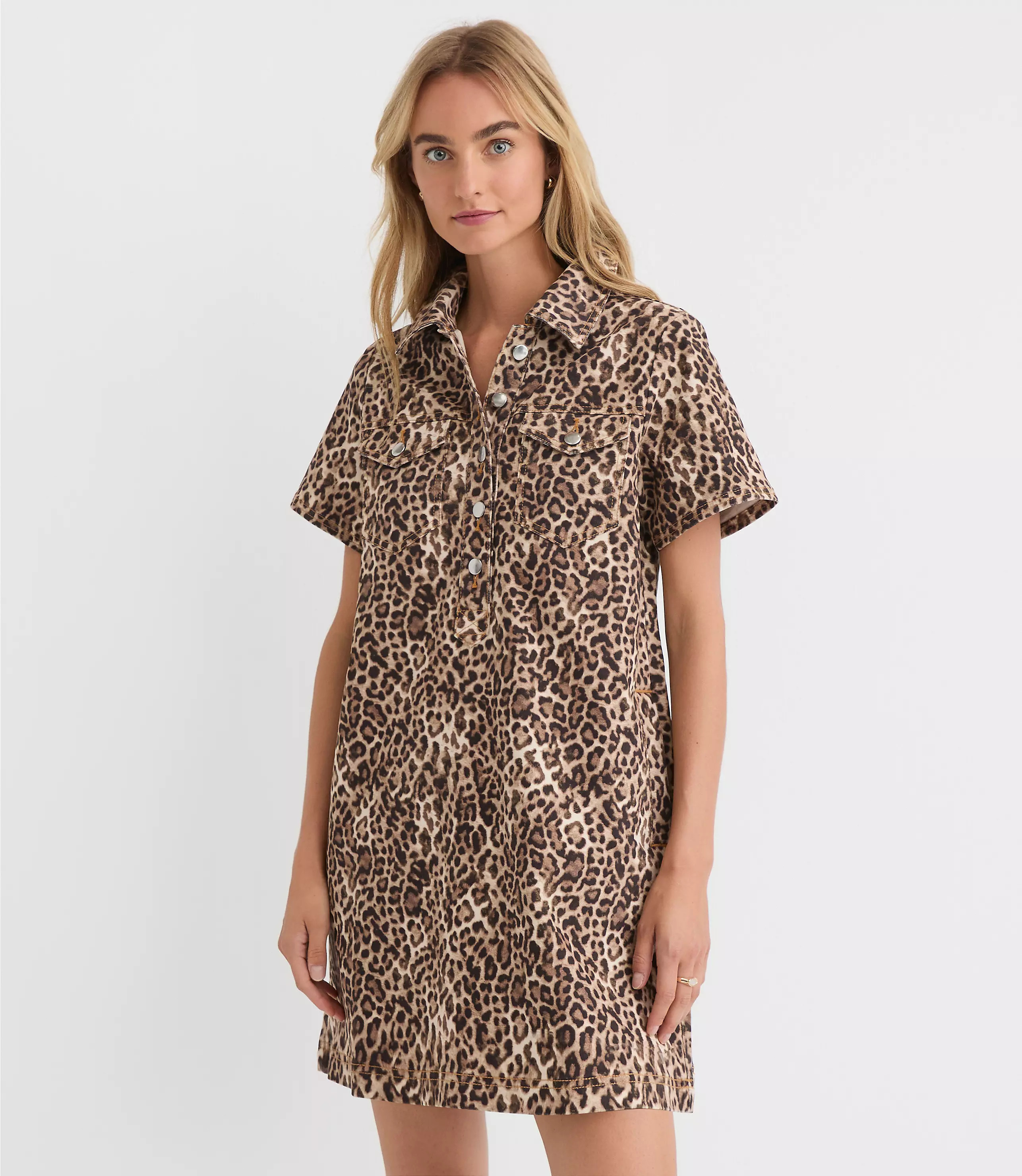 Leopard Print Mini Pocket Dress | LOFT