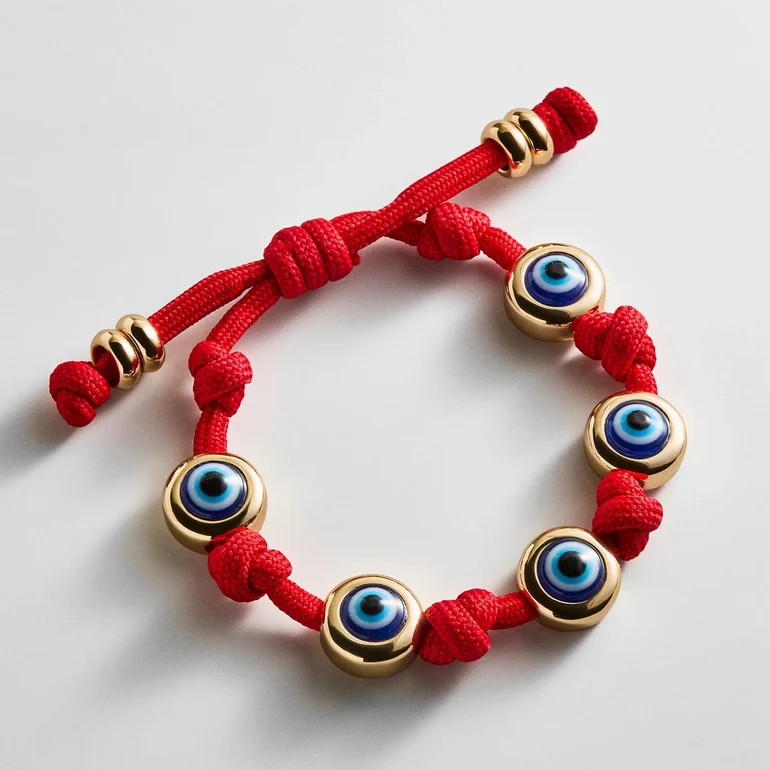 Eyes Open Evil Eye Paracord Bracelet - Red | BaubleBar