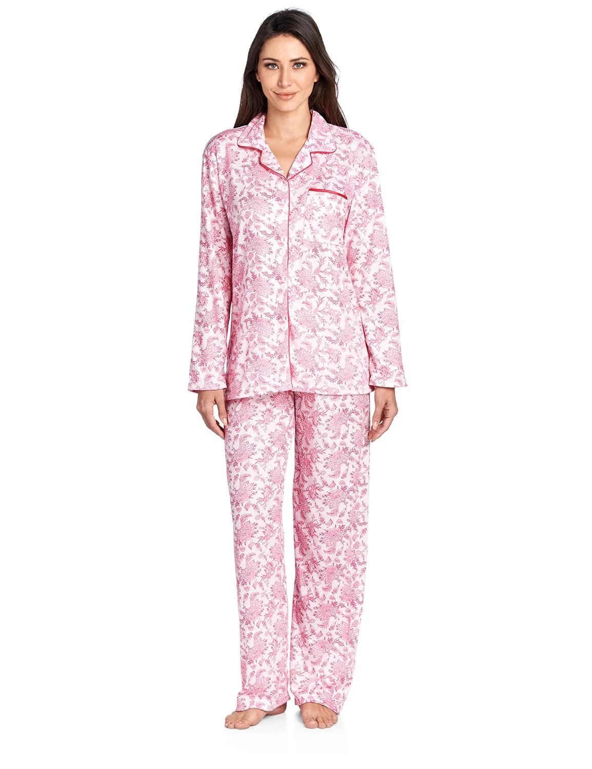 Casual Nights Women's Long Sleeve Floral Pajama Set | Walmart (US)