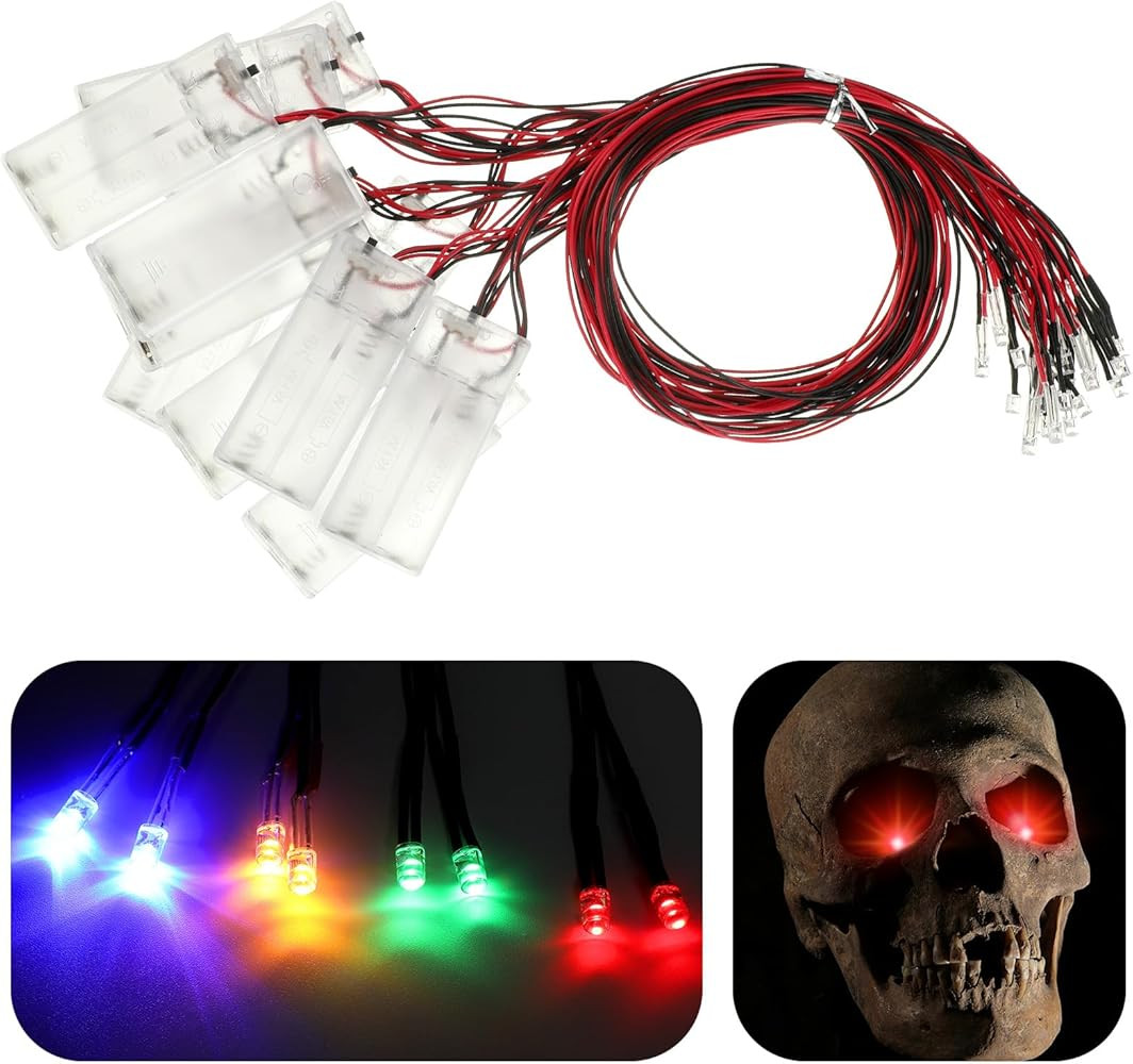Xuhal 12 Pcs Halloween LED Glowing Light for Mask Costume Skull Skeleton 24'', Battery Not Includ... | Amazon (US)