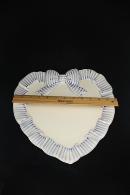 Haldon Group Vintage 1989 Lg 12" Blue Stripe Ceramic Heart Dinner or Chop Plate | eBay US