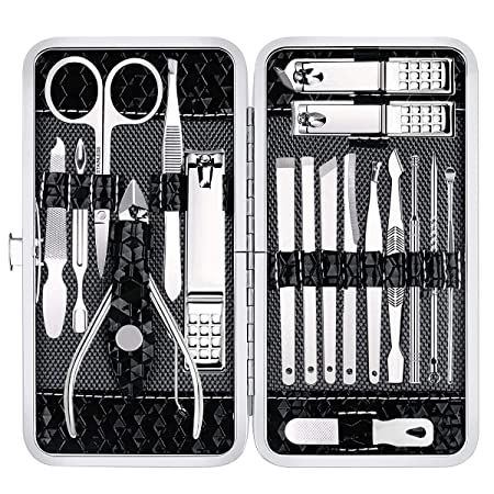 Manicure Set Nail Clippers Pedicure Kit -18 Pieces Stainless Steel Manicure Kit, Professional Gro... | Amazon (US)