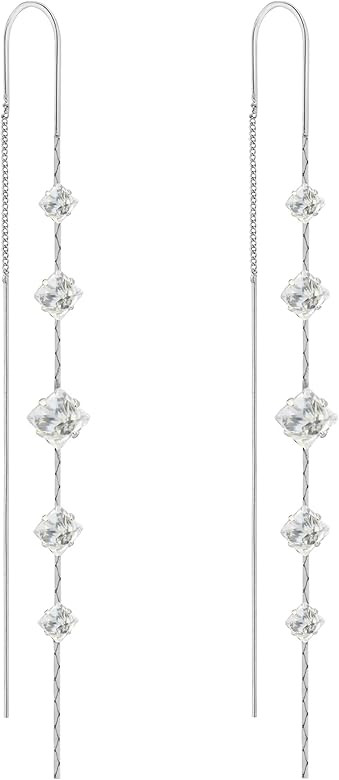 Wixwara Threader Dangle Earring Long Chain Twist Curved Tassel Earring Star Butterfly Cubic Zirco... | Amazon (US)