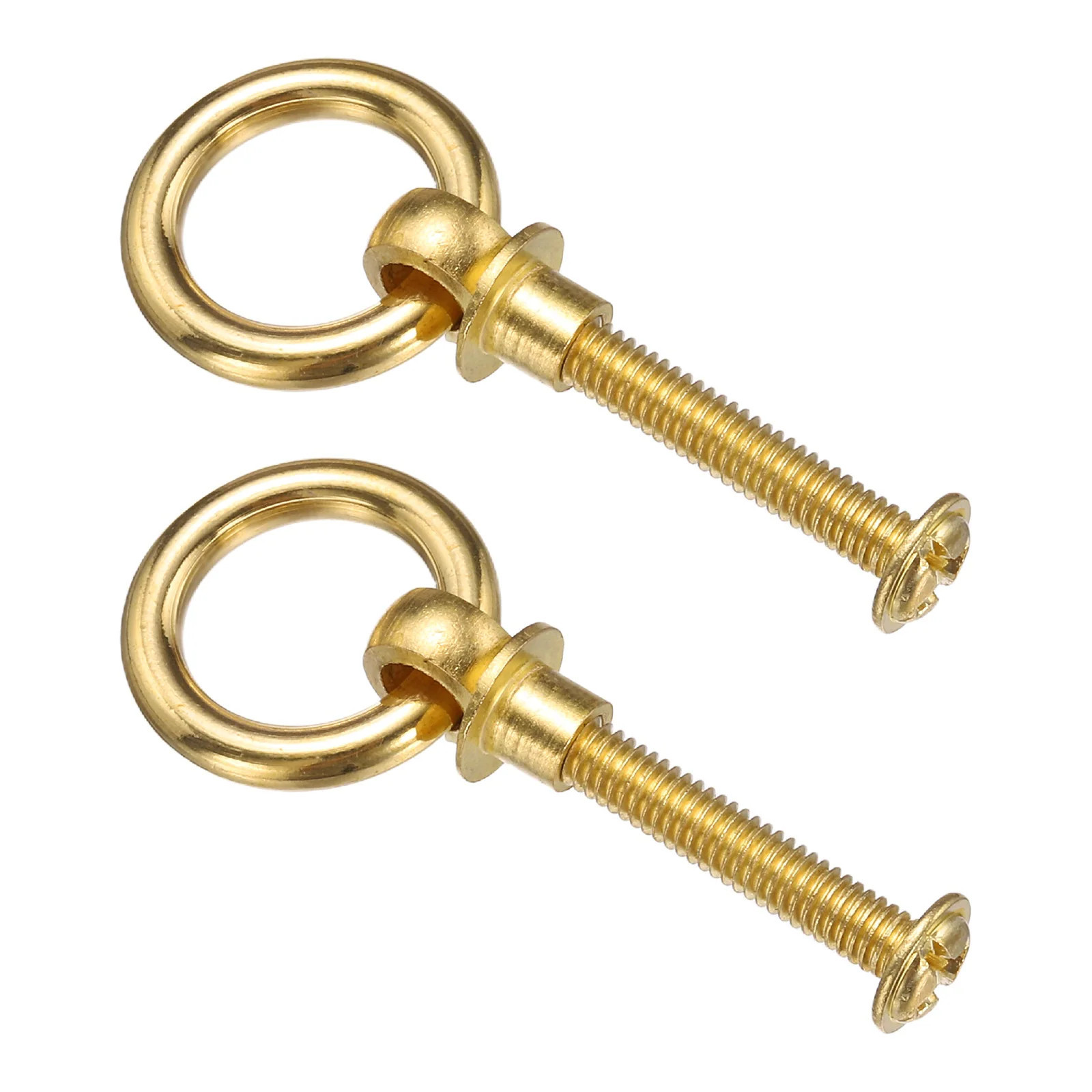 Unique Bargains 2pcs 0.79inch Brass Drawer Pulls and Knobs Cupboard Cabinet Drawer Rings Pulls Knob with Screws for Dresser Cabinet Closet Cupboard | Lowe's