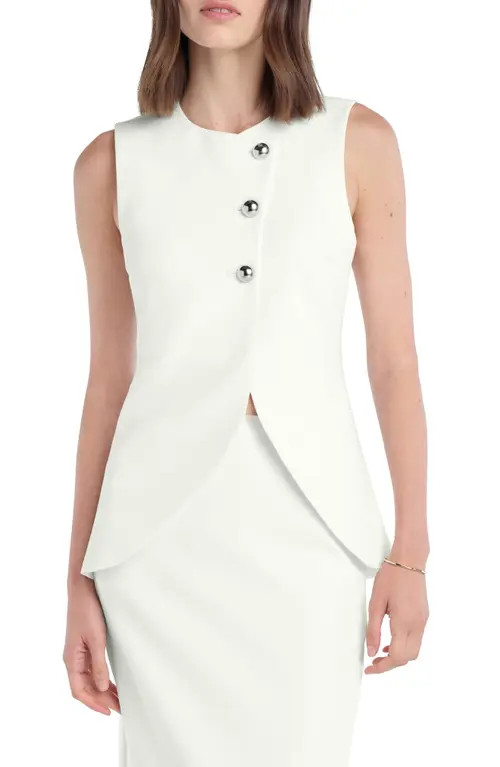 Favorite Daughter The Rachel Asymmetric Vest in Pearl at Nordstrom, Size Medium | Nordstrom