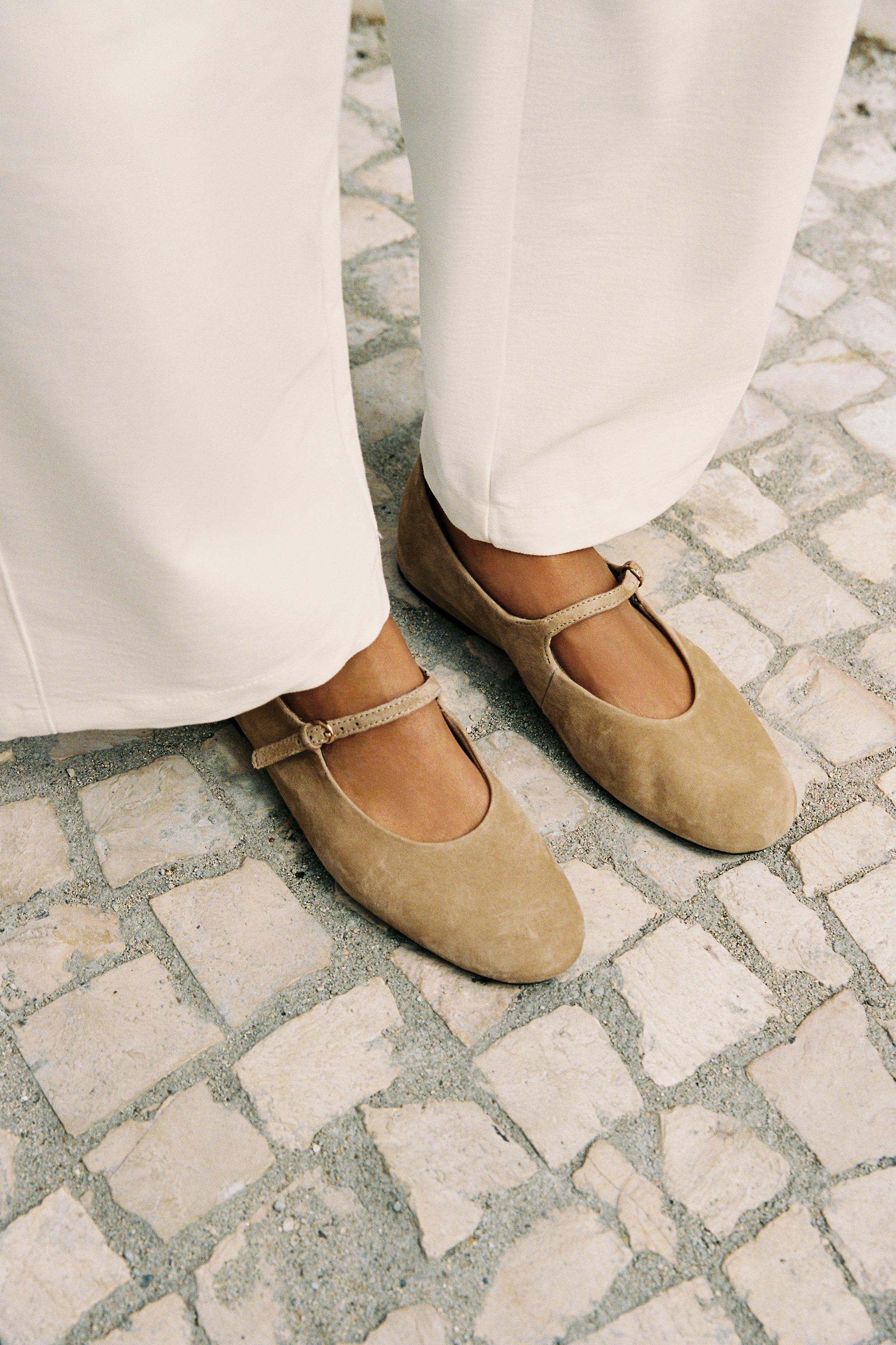 SUEDE BALLET FLATS | Zara US