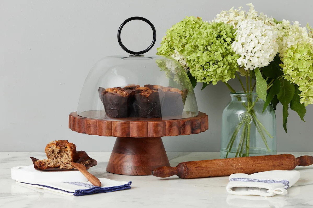 Glass Dome Food Cover, Black Ring Handle, Large | etúHOME