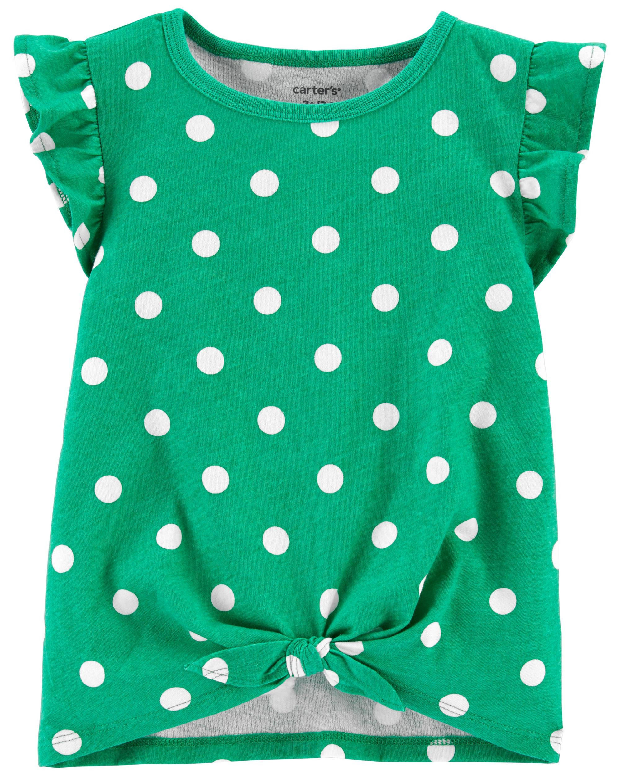 Polka Dot Tie-Front Jersey Tee | Carter's
