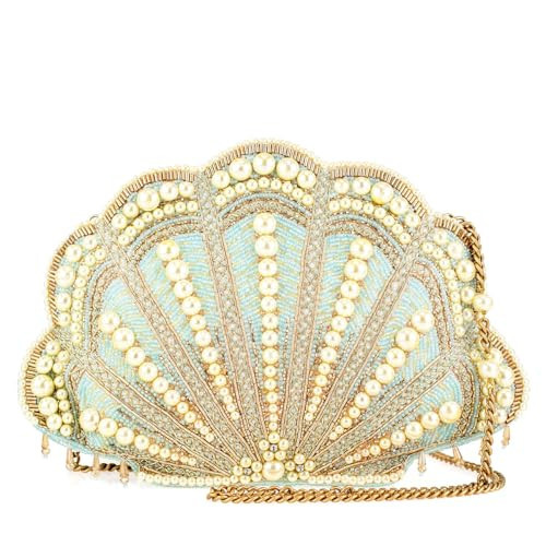 Mary Frances Seaside Luxury Beaded Crossbody Handbag Clutch with Shell Design and Pearl Accents Novelty Evening Purse, Multicolor | Amazon (US)