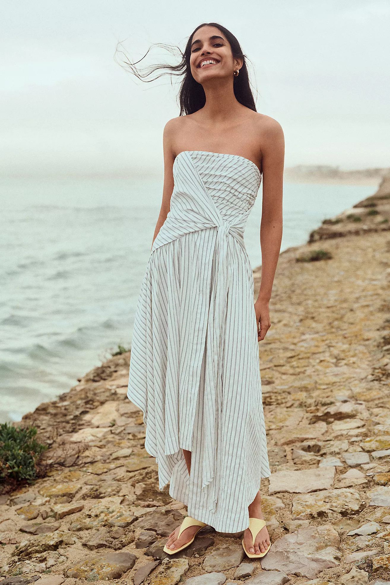 By Anthropologie Hanky-Hem Strapless Midi Dress | Anthropologie (US)