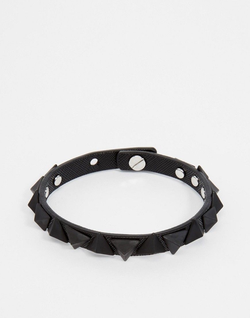 ASOS Spiked Bracelet In Black - Black | ASOS US