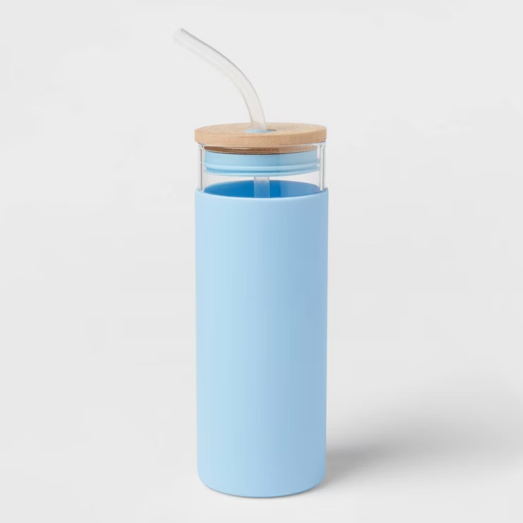 16.9oz Glass Straw Tumbler with Silicone Sleeve - Opalhouse™ | Target