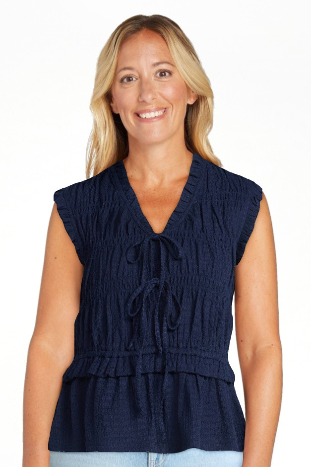 Time and Tru Women's Textured Tie Front Top, Sizes XS-XXXL | Walmart (US)