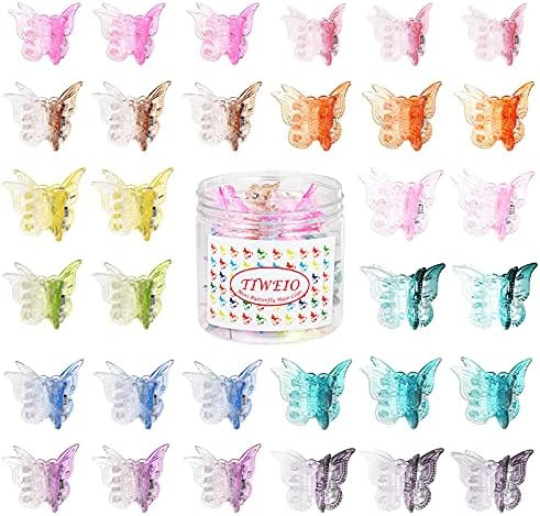 50 Pieces Butterfly Hair Clips Mini Hair Clips, Tiweio Small Hair Claw Clips Pastel Hair Clips Mi... | Amazon (US)