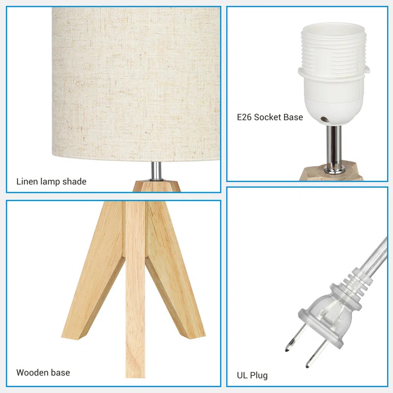 Fidel Solid Wood Tripod Table Lamp | Wayfair North America