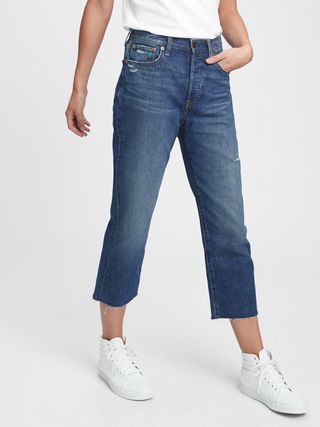 Mid Rise Distressed Boyfriend Jeans | Gap (US)