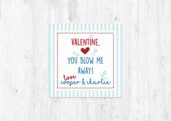 Valentines Tags for Boys | You Blow me Away | Printed Set or Digital File | Etsy (US)