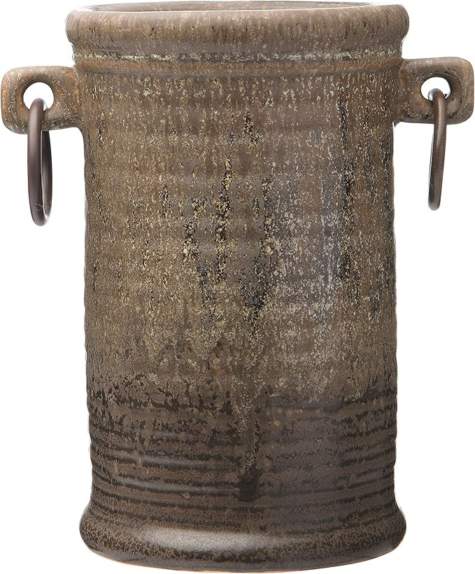 Creative Co-Op Stoneware Wine Handles Bottle Holder, Blue | Amazon (US)