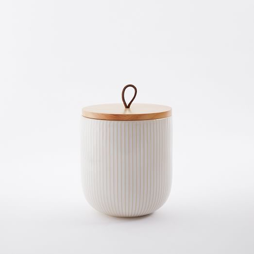 Textured Kitchen Cannister, Tall, White Dots | West Elm (US)