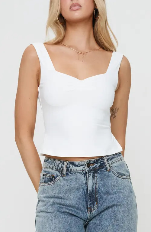 Princess Polly Rehna Tank in White at Nordstrom, Size 0 | Nordstrom