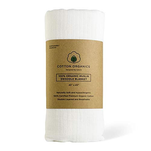 Cotton Organics Muslin Swaddle Blanket, Extra Soft and Hypoallergenic Organic Cotton, Muslin Swad... | Amazon (US)