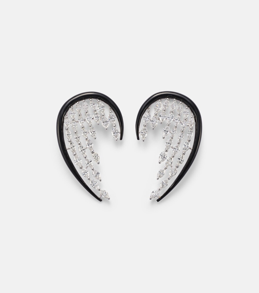 Orecchini Angel Wings in oro bianco 18kt con diamanti | Mytheresa (IT)