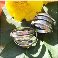 Feather Ring Silver 925 Adjustable Rings Women Men Unisex Boho Feather Jewelry Gifts Unusual Small S | Etsy (US)