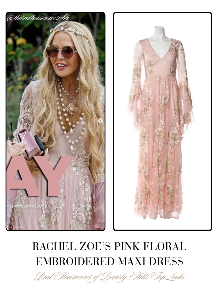 Rachel Zoe's Pink Sheer Floral Maxi Dress 📸= @therealhousewivesofbh 

 