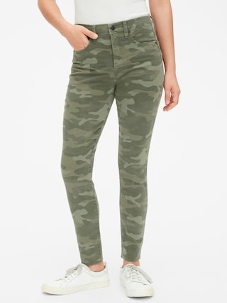 High Rise True Skinny Ankle Jeans in Camo with Secret Smoothing Pockets | Gap (US)