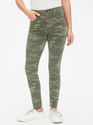 High Rise True Skinny Ankle Jeans in Camo with Secret Smoothing Pockets | Gap (US)