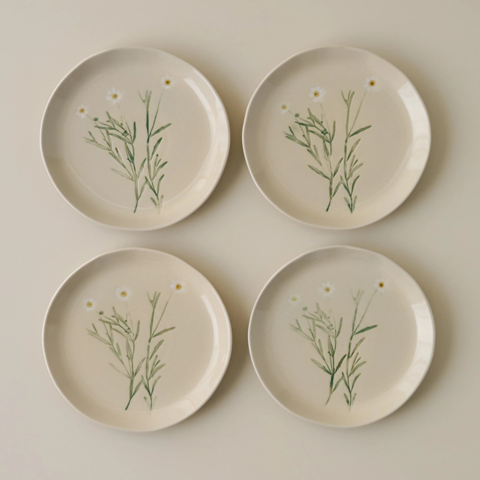 Jo's Pressed Floral Dessert Plate Set of Four | Magnolia