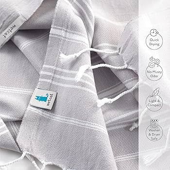 WETCAT Turkish Hand Towels with Hanging Loop (20 x 30) - Set of 2, 100% Cotton, Soft - Prewashed ... | Amazon (US)
