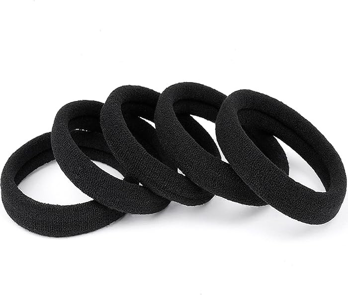 Black Hair Ties No Damage 100 PCS Ponytail Holders Elastic Hair Ties Thick Hair Bands for Women G... | Amazon (US)