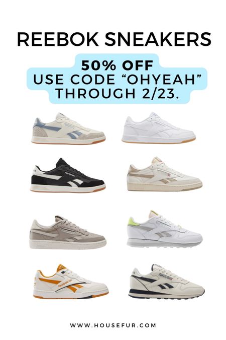 Reebok is having a 50% OFF sale!! Here are some of my top picks for women’s sneakers! #reebok #sneakers #womenshoes #womensneakers 

#LTKSpringSale #LTKsalealert