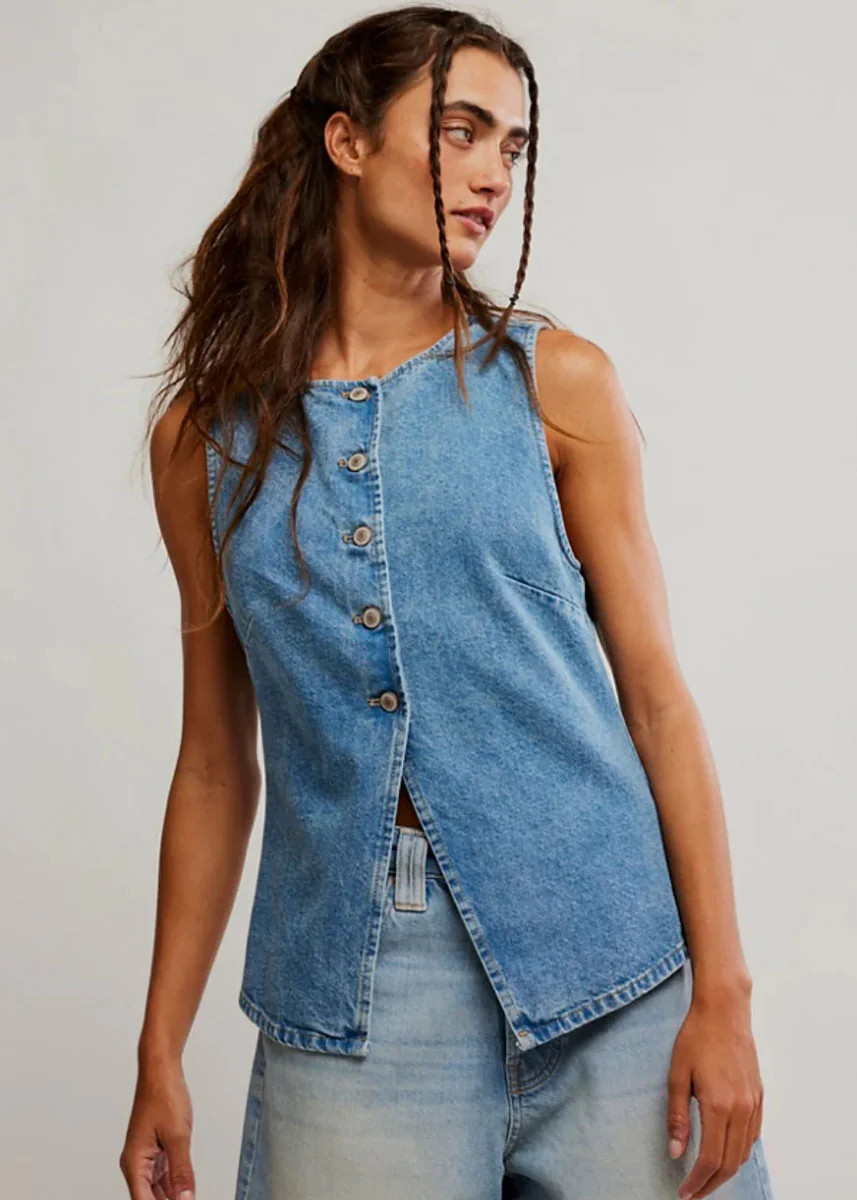 Aimee Denim Vest - Ultra Light Beam M | Alice & Wonder